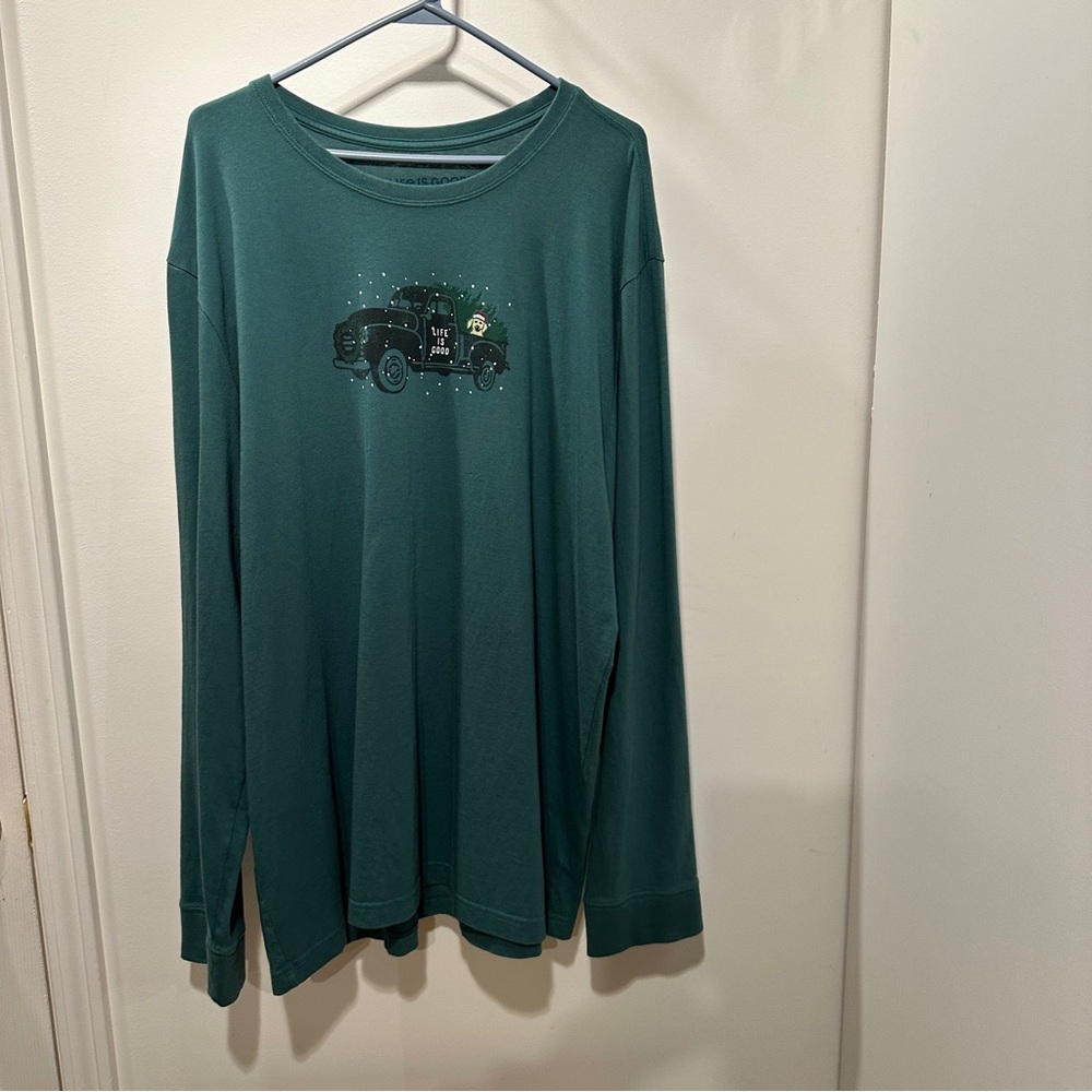 Life Is Good Men’s Green Long Sleeve Tee - XXL